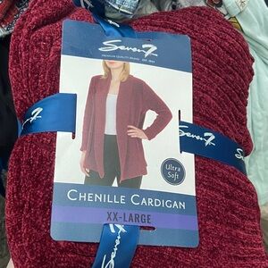 Seven7 Chenille Cardigan - Deep Burgundy XXL brand new